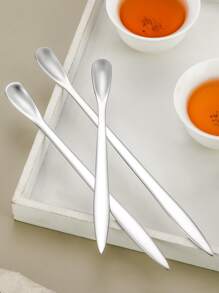 1 pieza Cuchara de té de acero inoxidable - Plateado - Ver 1