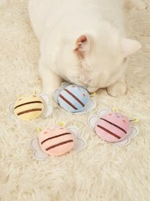 1pc Cartoon Bee Design Random Pet Plush Toy - Multicolor - View 2