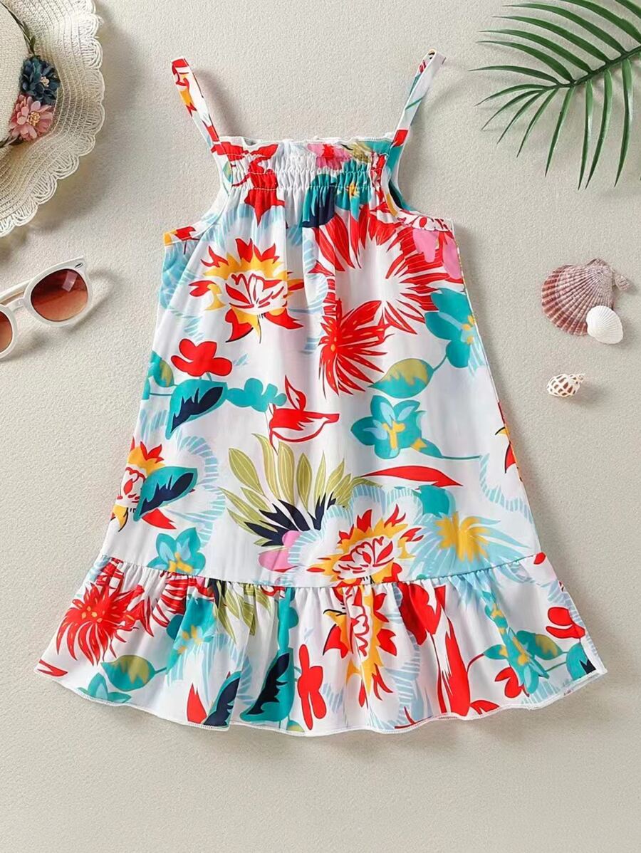 小女童印花荷葉邊罩衫 - 彩色 - 查看 1