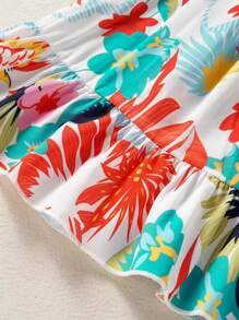 小女童印花荷葉邊罩衫 - 彩色 - 查看 5