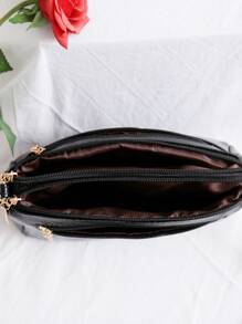 Túi Crossbody Nữ màu trơn Có thể điều chỉnh được Mát mẻ - màu đen - Xem 3