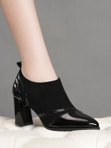 Giày cao gót Nữ màu trơn Thanh lịch - màu đen - Xem 3