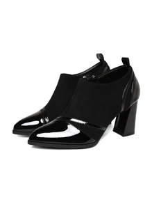 Giày cao gót Nữ màu trơn Thanh lịch - màu đen - Xem 5