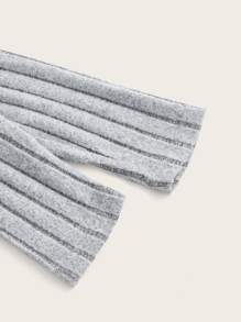 SHEIN EZwear 缺口領側抽繩T恤 - 淺灰色 - 查看 4