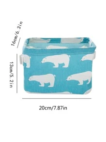 1pc Linen Fabric Waterproof Storage Basket With Handle, Desktop Sundries Storage Basket Decorations Decor Festival Decor Room Decor Home Decor Decor Bedroom Decor Dress Pants Shoes Jeans Boots Skirt - Multicolor - View 2