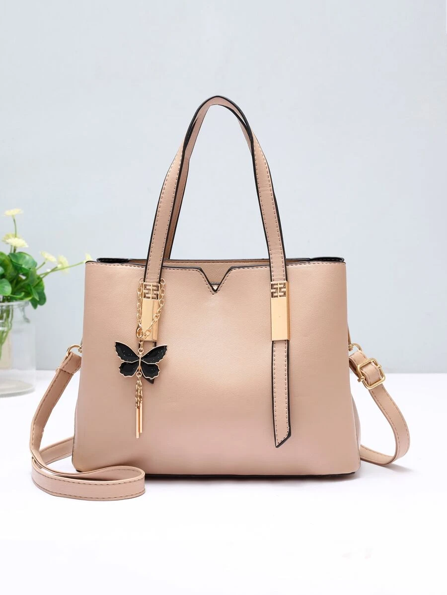 Túi Satchel trang trí hình con bướm, Quà tặng Ngày của Mẹ cho Mẹ - Màu Khaki - Xem 1