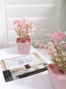 1pc Artificial Potted Plant, Small Faux Flower With Pot, For Home Decor - Multicolor - View 2