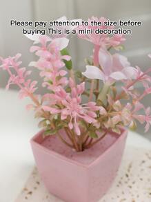 1pc Artificial Potted Plant, Small Faux Flower With Pot, For Home Decor - Multicolor - View 8