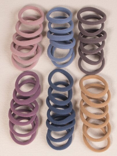 50pcs Toddler Girls Solid Hair Tie