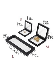 1pc Clear Jewelry Storage Box, Multifunction Jewelry Organizer For Home Back To School - Black - View 3