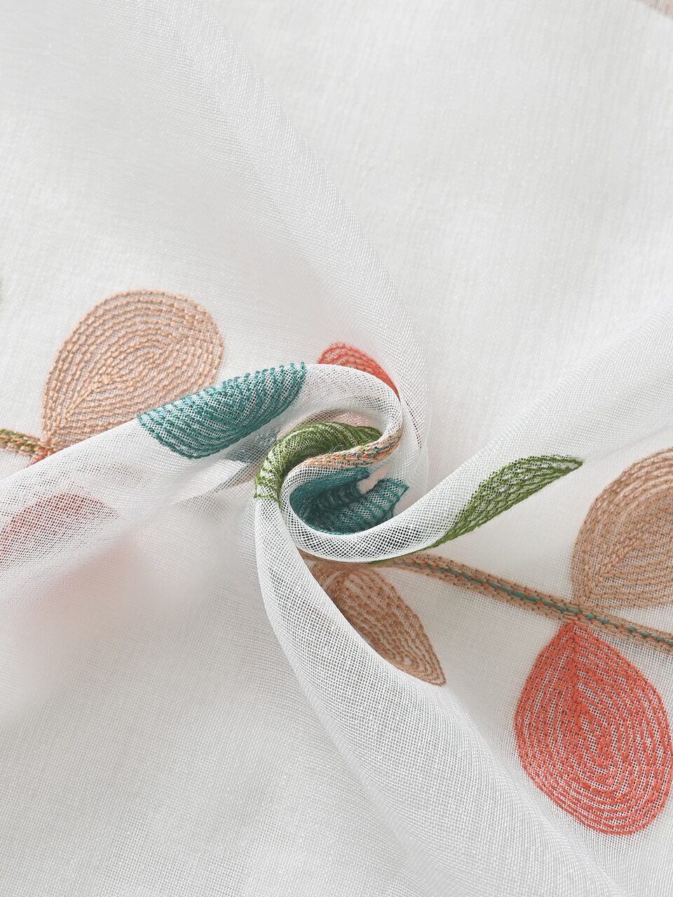 1pc Plant Pattern Pom Pom Trim Window Valance