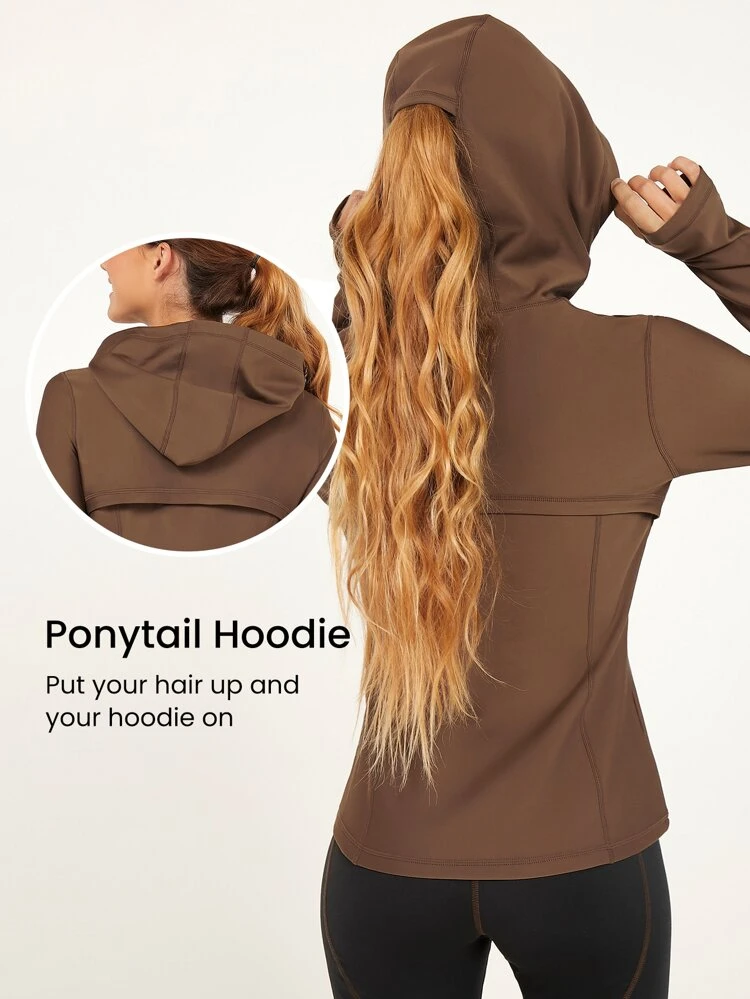 Airplush Hoodie Top Mit Reißverschlusstasche