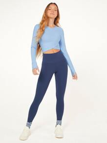 GLOWMODE AirPlush Wrap Crop Top - Baby Blue - View 10