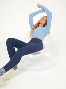 GLOWMODE AirPlush Wrap Crop Top - Baby Blue - View 11