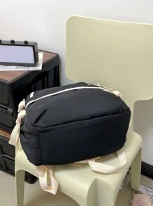 字母貼飾功能背包 - 黑色 - 查看 5