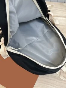 字母貼飾功能背包 - 黑色 - 查看 6