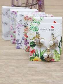 100pcs Floral Pattern Random Jewelry Display Card - Multicolor - View 2