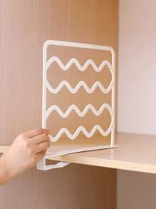 1pc Wardrobe Compartment Partition Plate - White - View 1