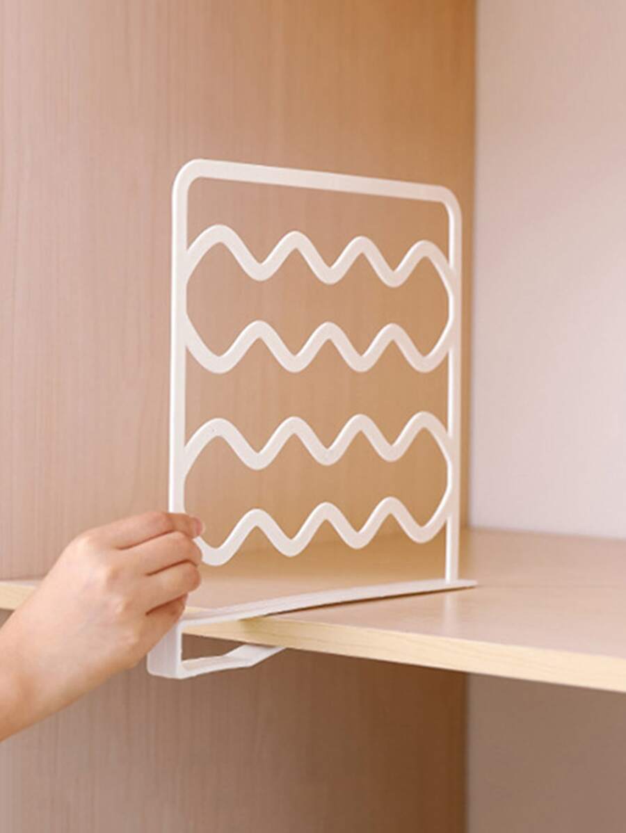 1pc Wardrobe Compartment Partition Plate - White - View 1