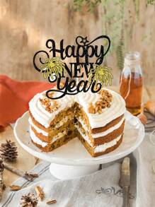 1入組標語圖案蛋糕裝飾 - 彩色 - 查看 1