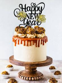 1入組標語圖案蛋糕裝飾 - 彩色 - 查看 2