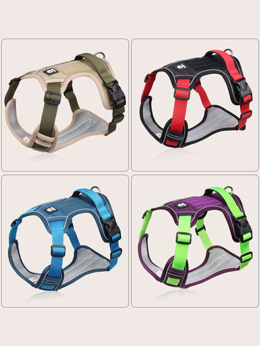 1入組可調節寵物背帶適用於狗狗和貓適用於戶外 - 紫色 - 查看 1