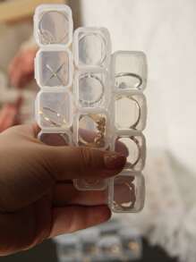 1 pieza Caja de almacenamiento de anillos transparente - transparente - Ver 4