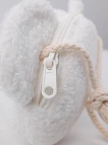 Metoo Tiramitu 兒童熊設計斜挎包 - 白色 - 查看 8