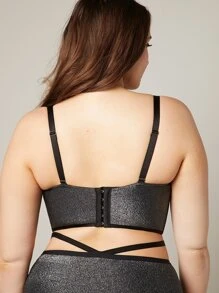 LUVLETTE 性感内衣低胸聚拢文胸 - 黑色 - 查看 3