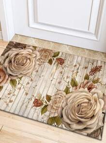 Floral Pattern Anti-Slip Rug ,Room Decor - Multicolor - View 2