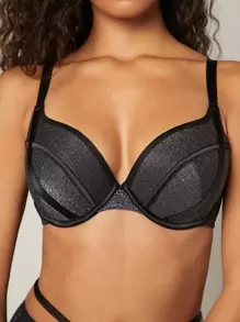 LUVLETTE 内衣 钢圈低胸聚拢文胸 - 黑色 - 查看 6