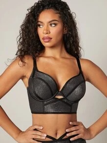 LUVLETTE 性感内衣低胸聚拢文胸 - 黑色 - 查看 6