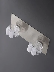 1pc Double-ended Traceless Mop Holder - White - View 4
