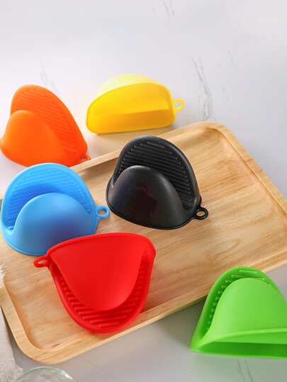 1入組隨機顏色防燙夾廚房烤箱微波爐空氣炸鍋矽膠隔熱夾