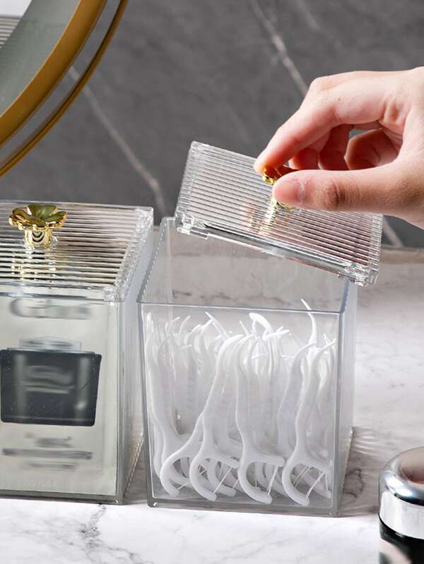 1pc Clear Desk Storage Box