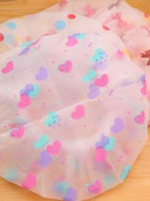 1pc Flower Pattern Waterproof Random Shower Cap, Clear Bath Cap For Bathroom - Multicolor - View 5