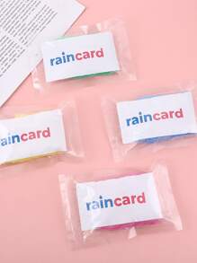 1pc Random Color Clear Portable Raincoat, Disposable Raincard For Outdoor Travel - Multicolor - View 6