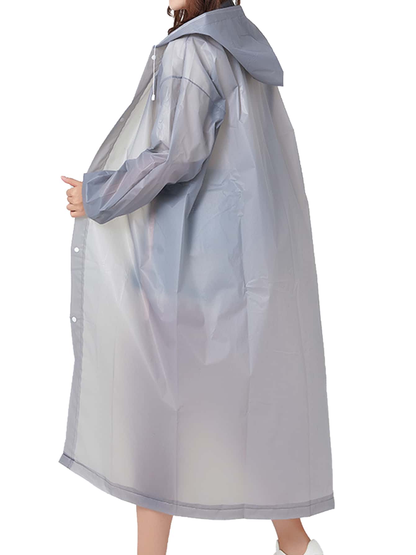 1 cái áo mưa rắn màu - Xám - Xem 1