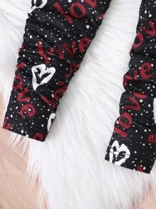 Toddler Girls Ruffle Trim Pullover & Heart Print Leggings - Multicolor - View 5