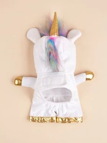 1pc Unicorn Design Pet Costume Halloween Halloween Costumes - White - View 4