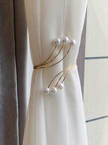 1pc Faux Pearl Decor Curtain Curtain - Nhiều màu - Xem 3