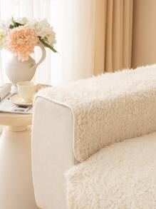 1pc Fluffy Sofa Towel - Beige - View 2