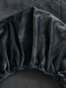 Solid Color Fitted Sheet, Dark Grey Soft Comfortable Fitted Sheet For Bedroom - Dark Grey - View 4