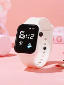 Kids Minimalist Electronic Watch - White - View 1