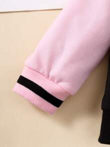 Toddler Girls Letter Graphic Colourblock Varsity Jacket - Multicolor - View 6