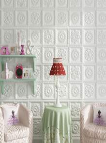 1入組3D牆貼,人造磚塊臥室家庭裝飾用品,防水自粘牆紙,可拆卸藝術牆面瓷磚貼紙適用於臥室客廳房間背景家具裝飾用品牆裝修,家庭裝飾 - 白色 - 查看 2