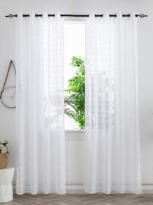 Striped Pattern Single Panel Sheer Curtain