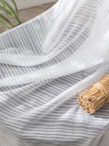 Striped Pattern Single Panel Sheer Curtain