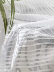 Striped Pattern Single Panel Sheer Curtain