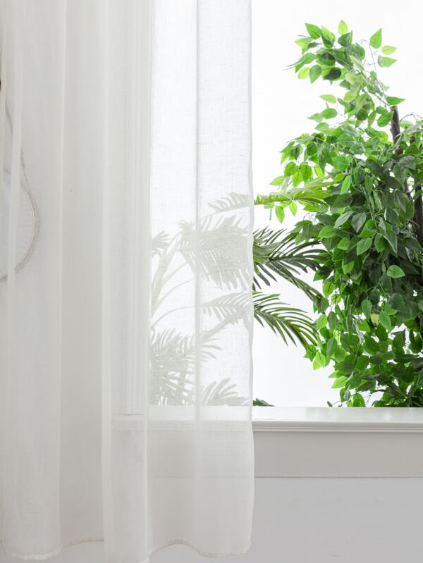 Solid Single Panel Sheer Curtain SHEIN USA